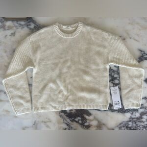 ALO Yoga Cashmere Ribbed Sweater in Cream